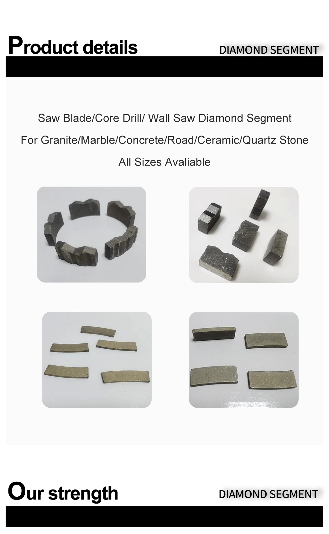 Φ 1000 24*7/6.4*12 Long Lifespan Diamond Saw Blade Wall Saw Hole Saw Core Drill Bit Segments for Hard Granite Factory Price